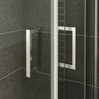 MATILDE - Cabine de duche de canto com portas dobráveis em vidro temperado e perfil cromado