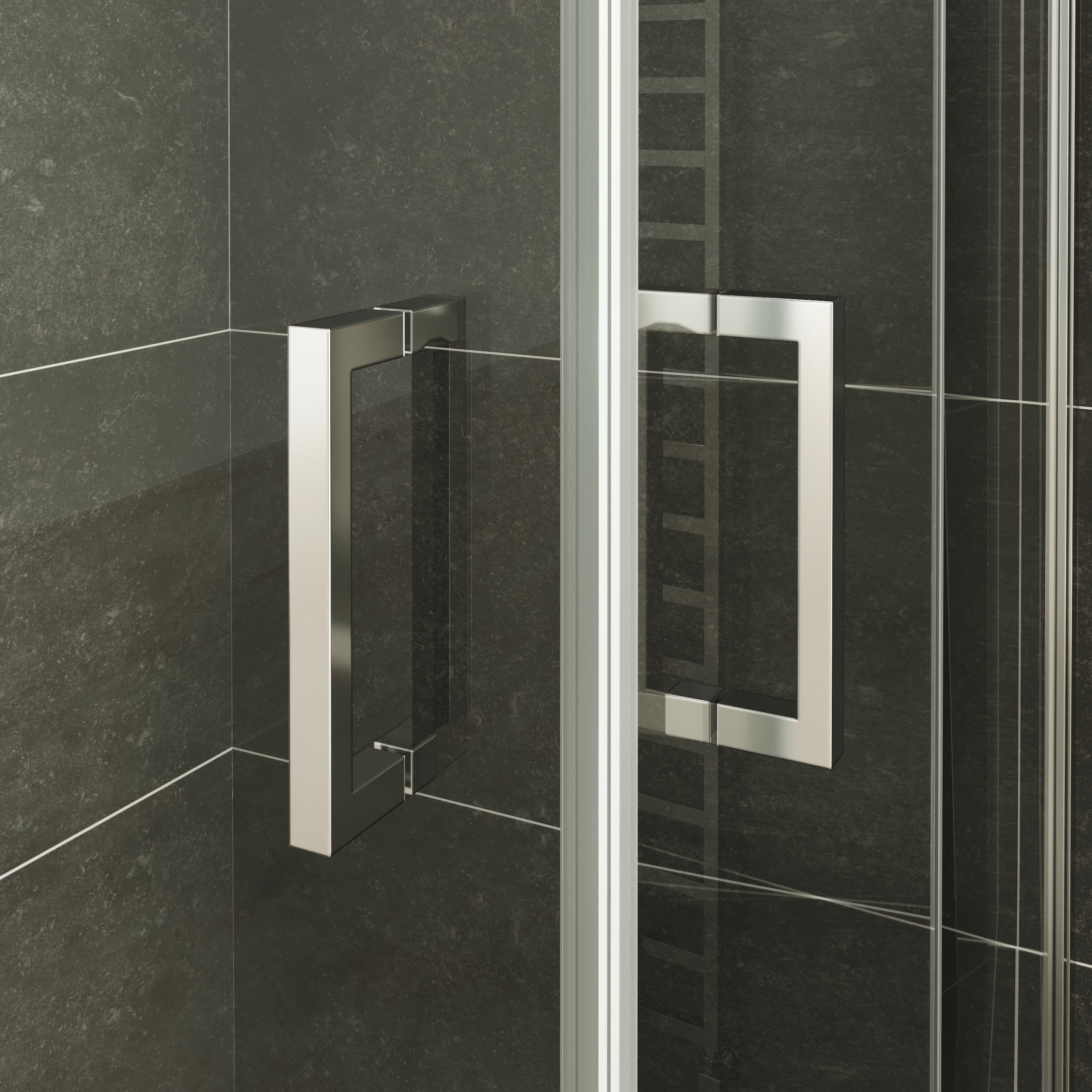 MATILDE - Cabine de duche de canto com portas dobráveis em vidro temperado e perfil cromado