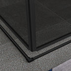 KAYLEE - Cabine de duche de canto com portas de correr, vidro escurecido 6 mm e perfil preto mate