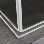 KAYLEE - Cabine de duche de canto com portas de correr, vidro escurecido 6 mm e perfil branco