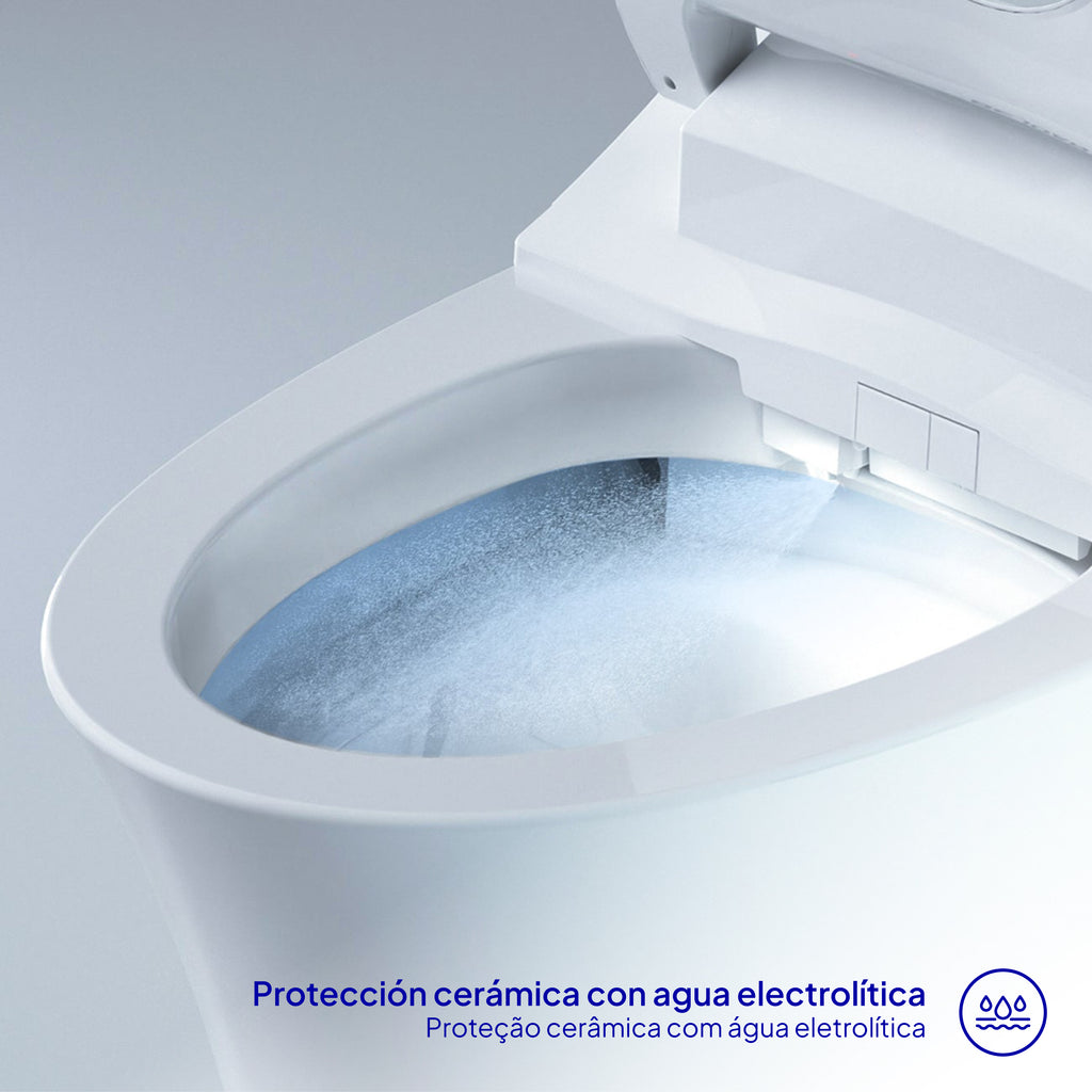 NEVOLA | Inodoro inteligente suspendido con mando, asiento calefactable, lavado y secado
