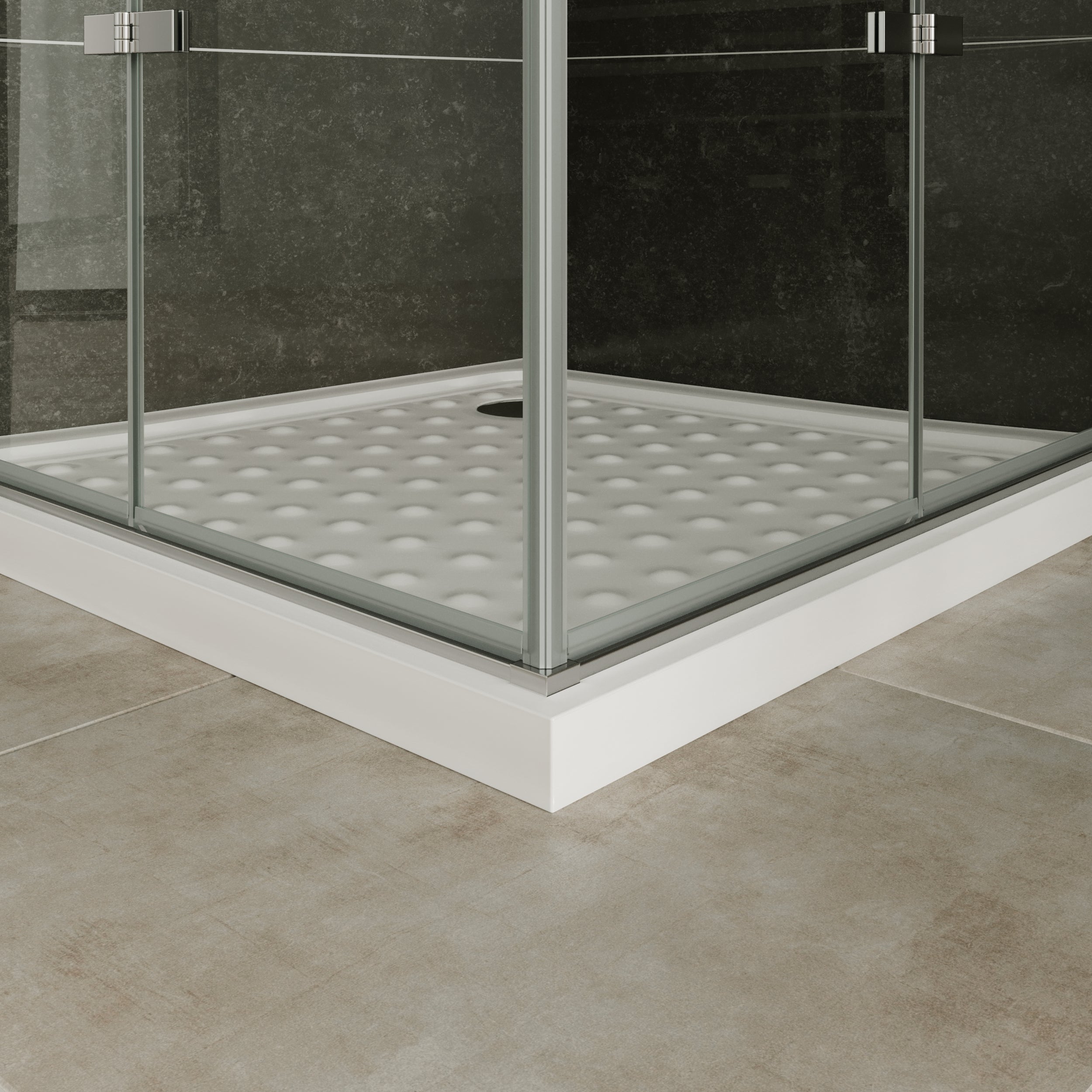 MATILDE - Cabine de duche de canto com portas dobráveis em vidro temperado e perfil cromado