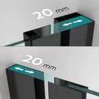 KAYLEE - Puerta de ducha reversible con puerta corredera, cristal de 6 mm y perfil negro mate