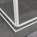 KAYLEE - Cabine de duche de canto com portas de correr, vidro transparente 6 mm e perfil cromado