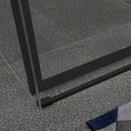 KAYLEE - Cabina de ducha angular con puerta corredera, cristal transparente de 6 mm y perfil negro mate