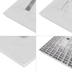 LUMIA - Base de duche antiderrapante com acabamento branco e grelha inox incluída