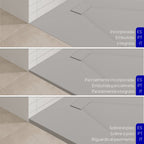 BOREAL - Piatto doccia antiscivolo con finitura grigia e piletta inclusa