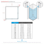 MATILDE - Cabine de duche de canto com portas dobráveis em vidro temperado meio fosco e perfil cromado