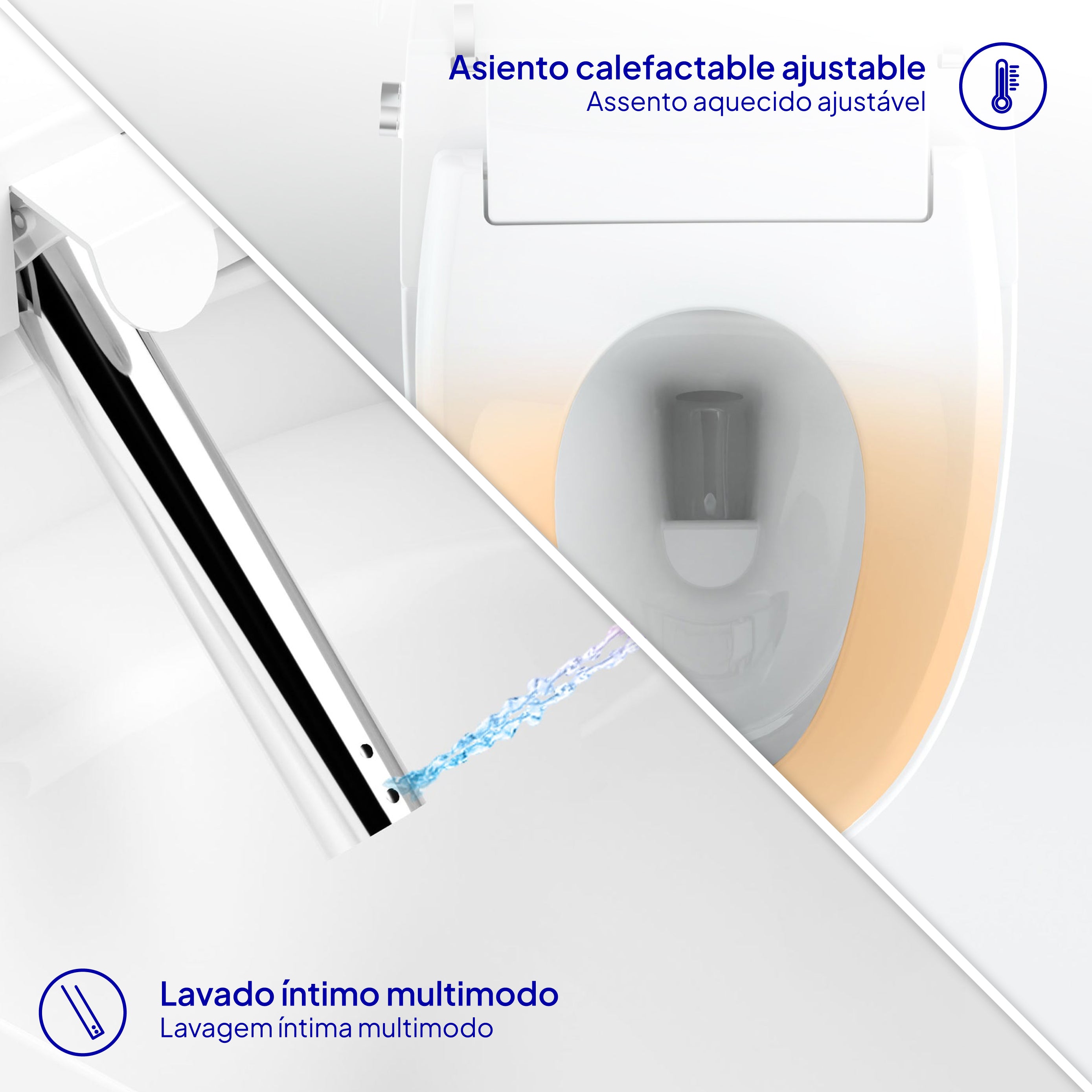 MISA | Inodoro inteligente japonés con mando, lavado, secado, asiento calefactable y sensor de pie