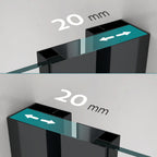 KAYLEE - Cabine de duche de canto com portas de correr, vidro transparente 6 mm e perfil preto mate