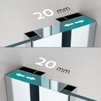 KAYLEE - Cabina de ducha de esquina con puertas correderas, cristal ahumado de 6 mm y perfil cromado