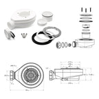 BOREAL - Piatto doccia antiscivolo con finitura bianca e sifone incluso