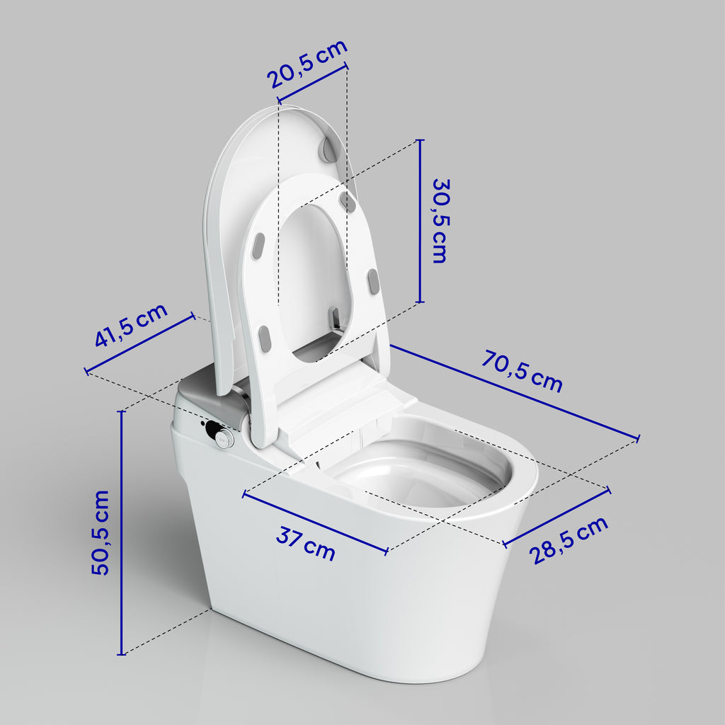 MISA | Inodoro inteligente japonés con mando, lavado, secado, asiento calefactable y sensor de pie
