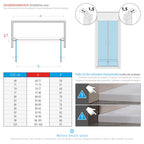 LARA - Mampara de ducha con puertas abatibles de vidrio templado de 6 mm y perfil negro mate