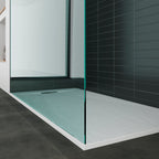 POLAR - Base de duche antiderrapante com acabamento branco e sifão incluído