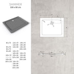 SHIMMER - Plato de ducha acrílico efecto piedra extraplano con acabado gris y sifón incluido