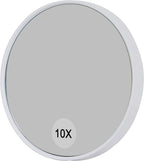 Espejo de maquillaje portátil con ventosas y doble aumento integrado