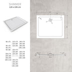SHIMMER - Base de duche acrílica efeito pedra extraplana com acabamento branco e sifão incluído