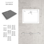 SHIMMER - Plato de ducha acrílico efecto piedra extraplano con acabado gris y sifón incluido