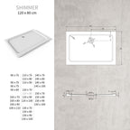 SHIMMER - Base de duche acrílica efeito pedra extraplana com acabamento branco e sifão incluído