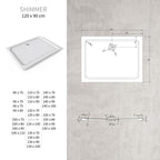 SHIMMER - Base de duche acrílica efeito pedra extraplana com acabamento branco e sifão incluído