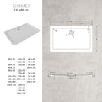 SHIMMER - Piatto doccia acrilico liscio ultrapiatto con finitura bianca e piletta inclusa