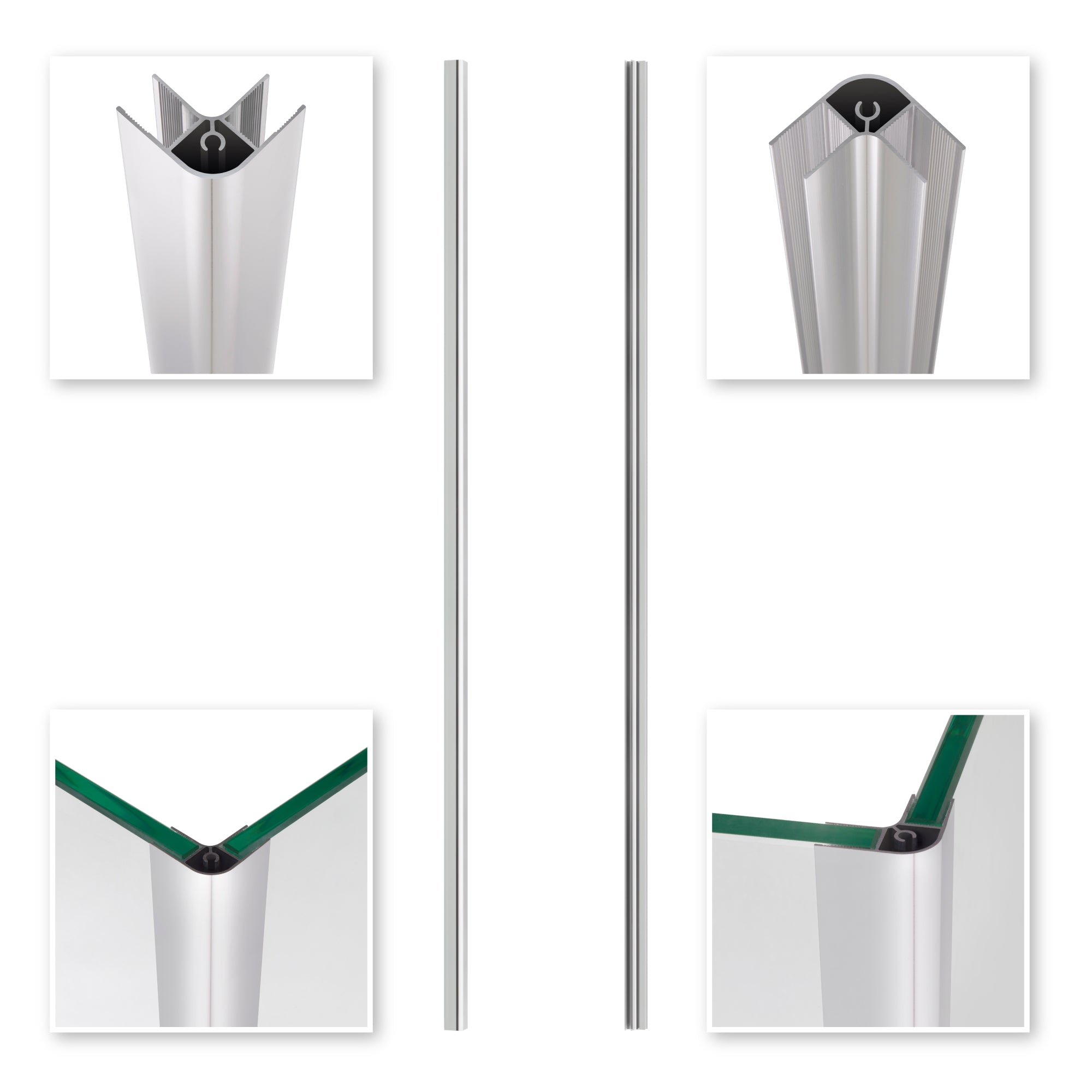 Perfil de esquina em alumínio para Walk-In