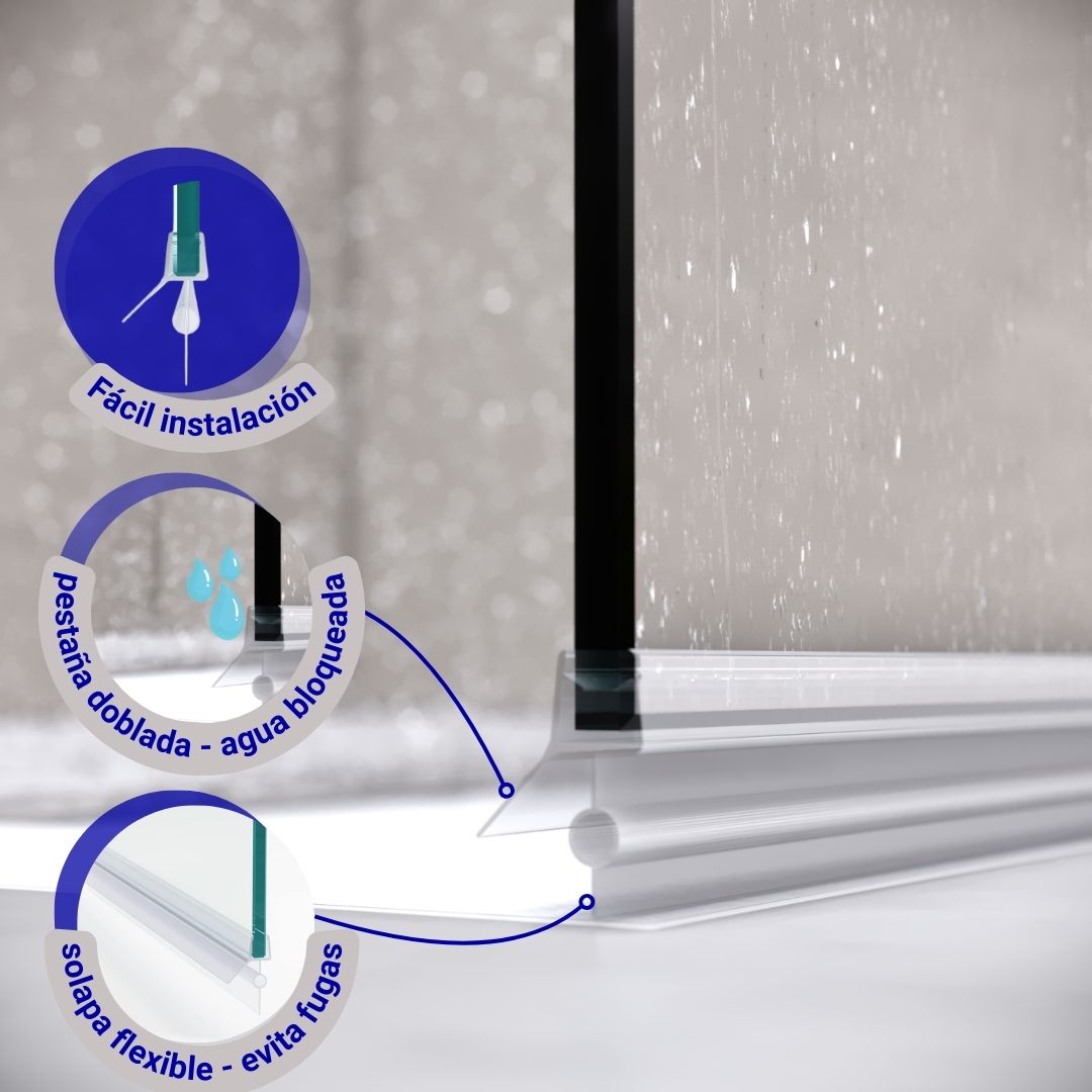 Junta vedante para porta de duche 100 cm para vidro 4 a 6 mm