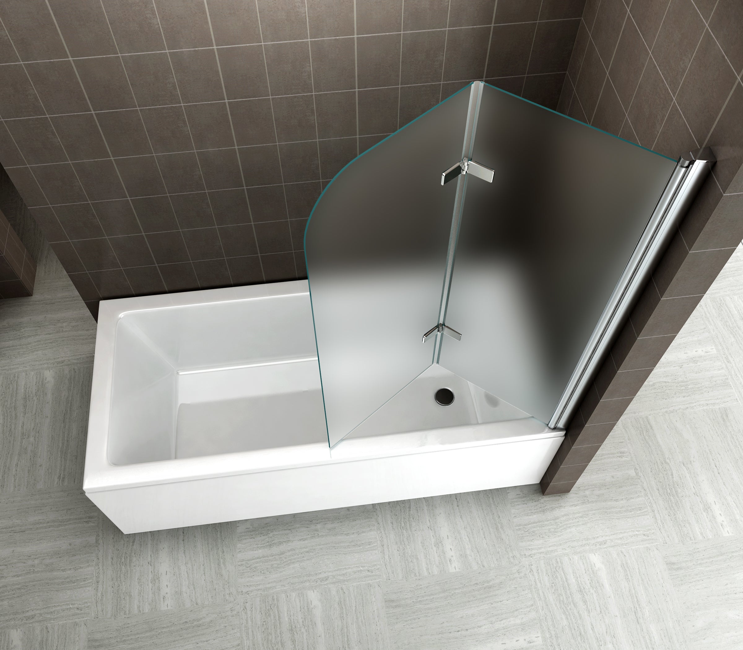 ANITA - Divisória para banheira em vidro temperado fosco 6 mm