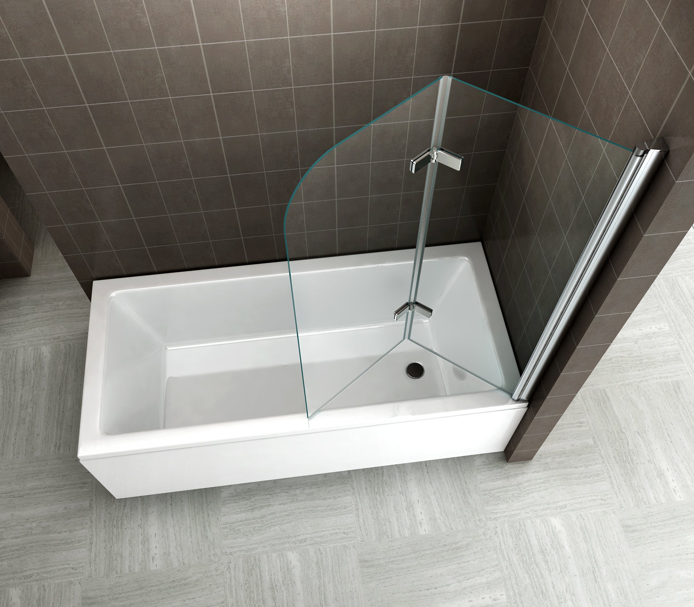 ANITA - Divisória para banheira em vidro temperado transparente 6 mm