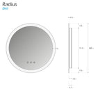 RADIUS - Espejo de baño redondo con iluminación LED integrada