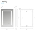 OBLONG - Espelho de casa de banho com iluminação LED integrada e formato rectângular