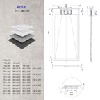 POLAR - Base de duche antiderrapante com acabamento preto e sifão incluído