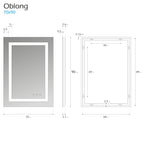 OBLONG - Espelho de casa de banho com iluminação LED integrada e formato rectângular