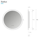 RADIUS - Espejo de baño redondo con iluminación LED integrada