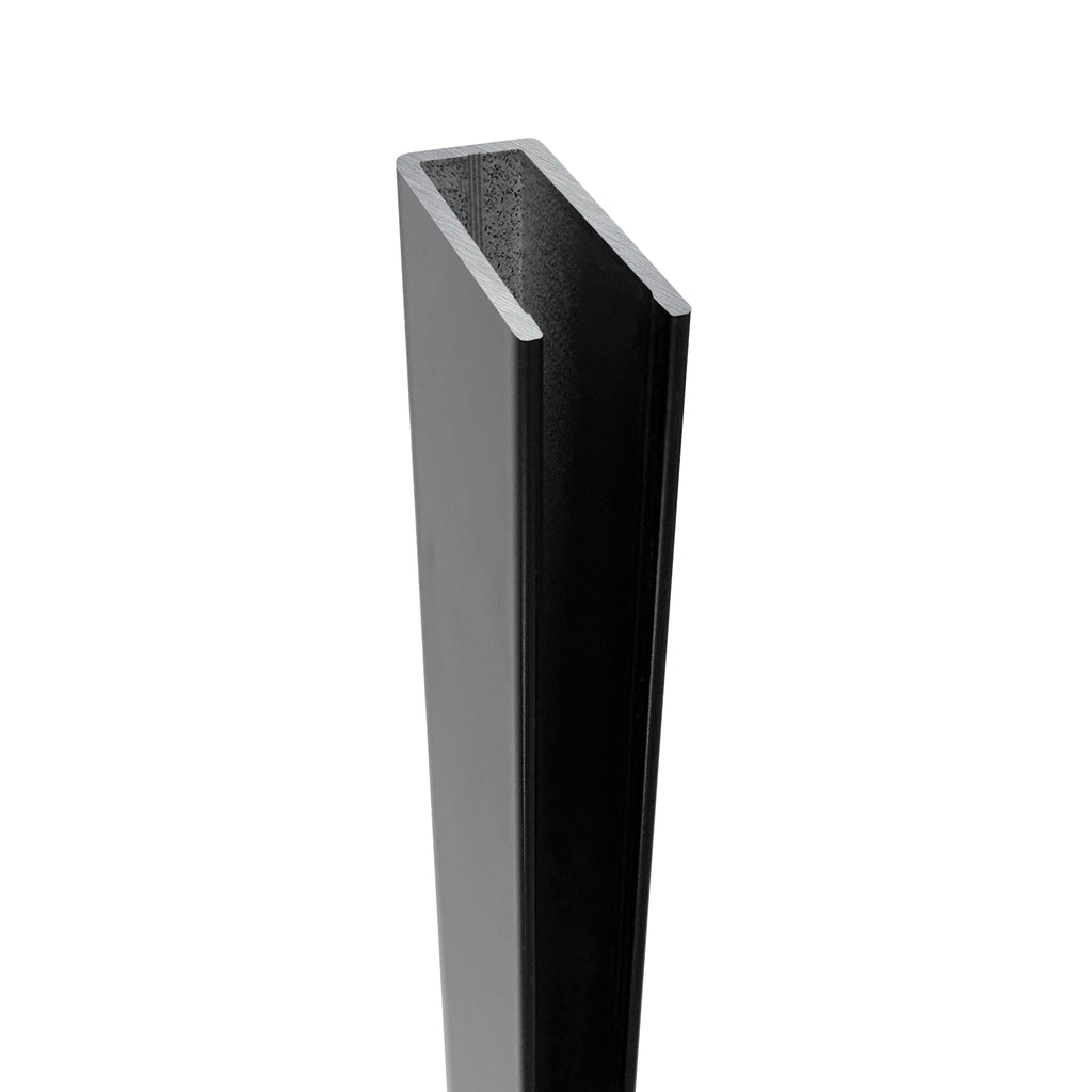 Perfil de parede em alumínio preto para painel de duche Walk-In 8 ou 10 mm