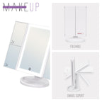 MAKEUP - Espelho de maquilhagem com iluminação LED e função de aumento