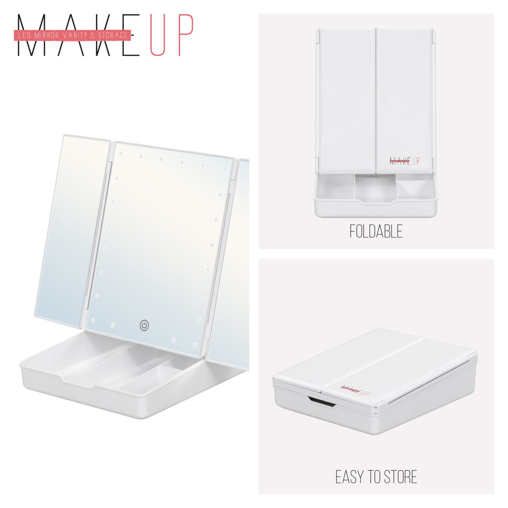 MAKEUP - Espelho de maquilhagem com iluminação LED e ampliação