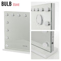 BULB STAND - Specchio da trucco con illuminazione LED e base d'appoggio stabile