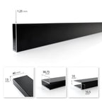 Perfil de parede em alumínio preto para painel de duche Walk-In 8 ou 10 mm