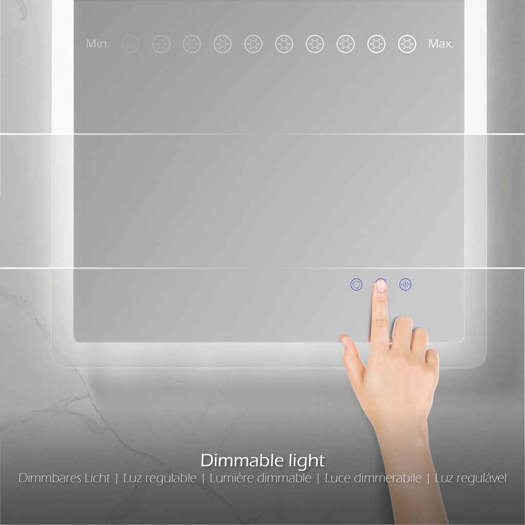 MELLOW - Espelho de casa de banho com iluminação LED integrada e design minimalista