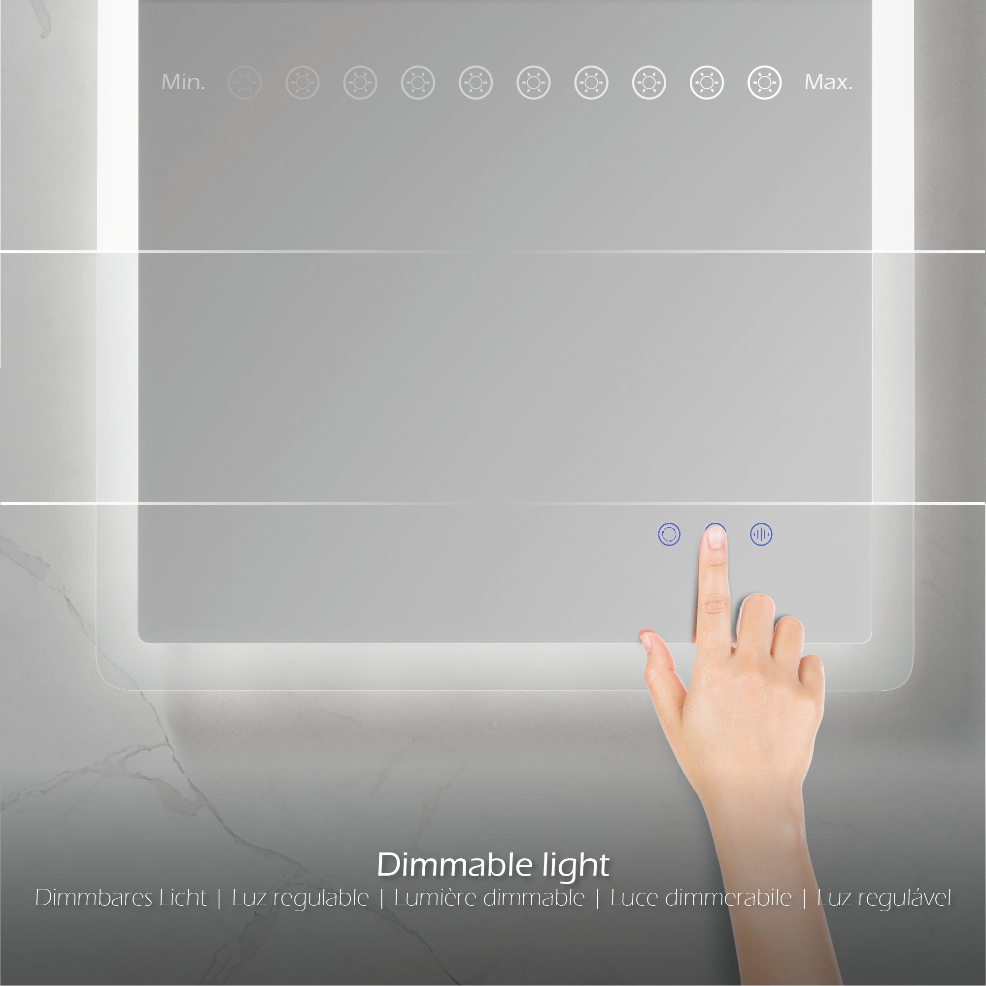 MELLOW - Espelho de casa de banho com iluminação LED integrada e design minimalista