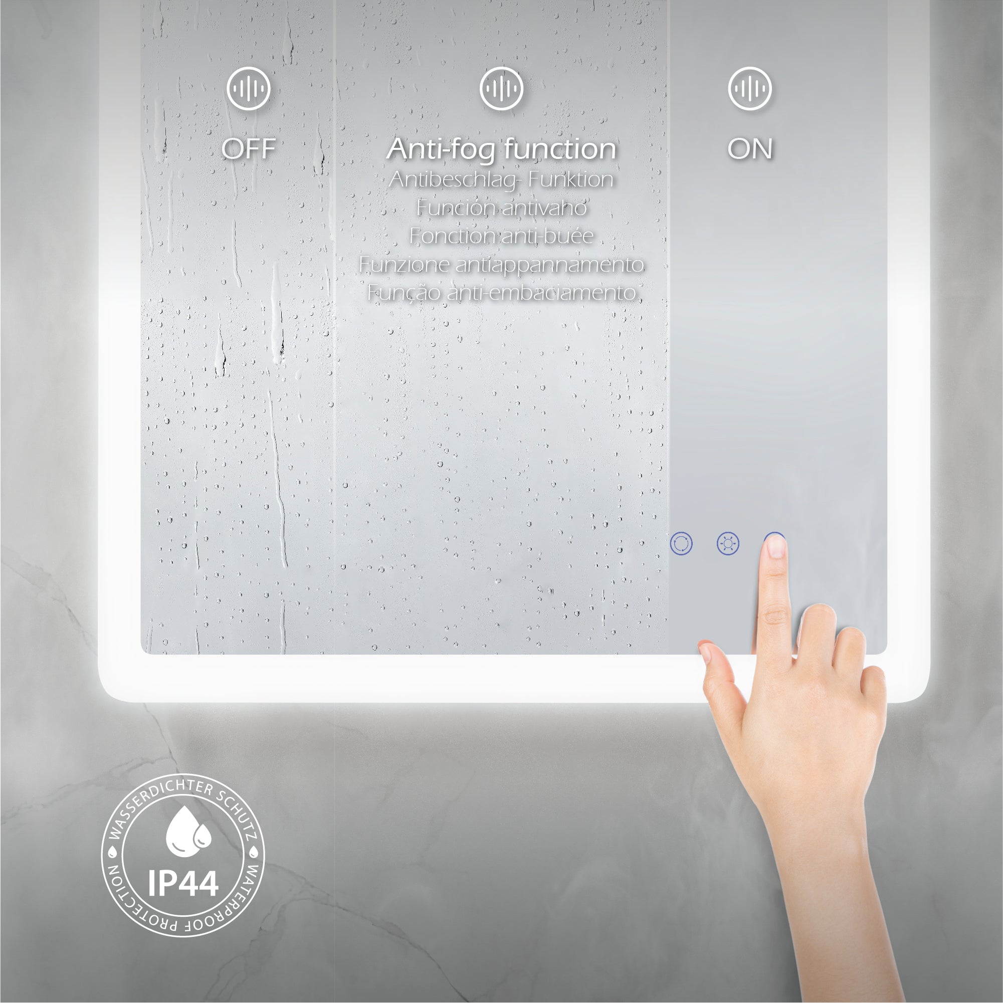 MELLOW - Espelho de casa de banho com iluminação LED integrada e design minimalista