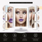 MAKEUP - Espelho de maquilhagem com iluminação LED e função de aumento