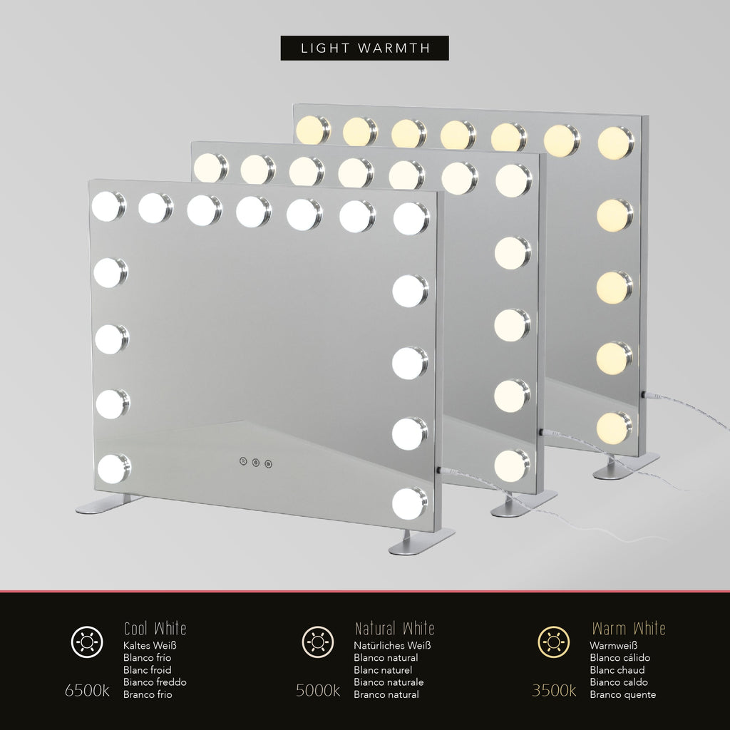 BULB PROP - Espelho de maquilhagem com iluminação LED e suporte ajustável
