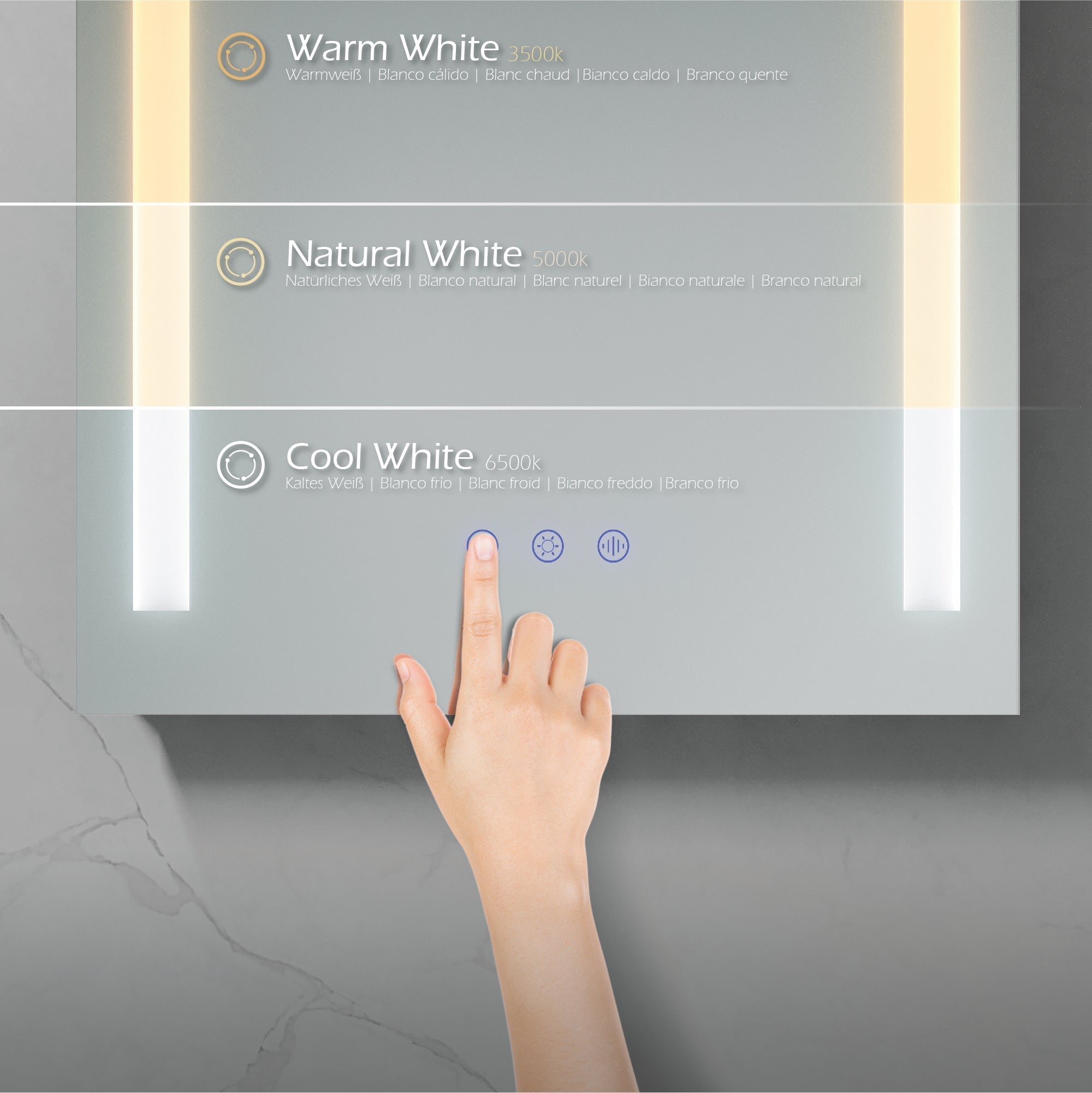 BEAM - Espejo de baño con iluminación LED integrada y diseño moderno