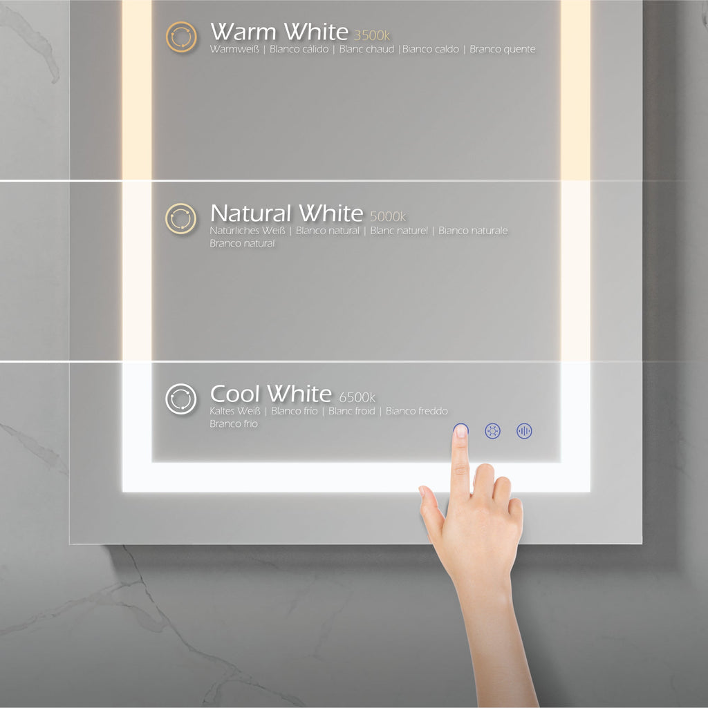 OBLONG - Espelho de casa de banho com iluminação LED integrada e formato rectângular