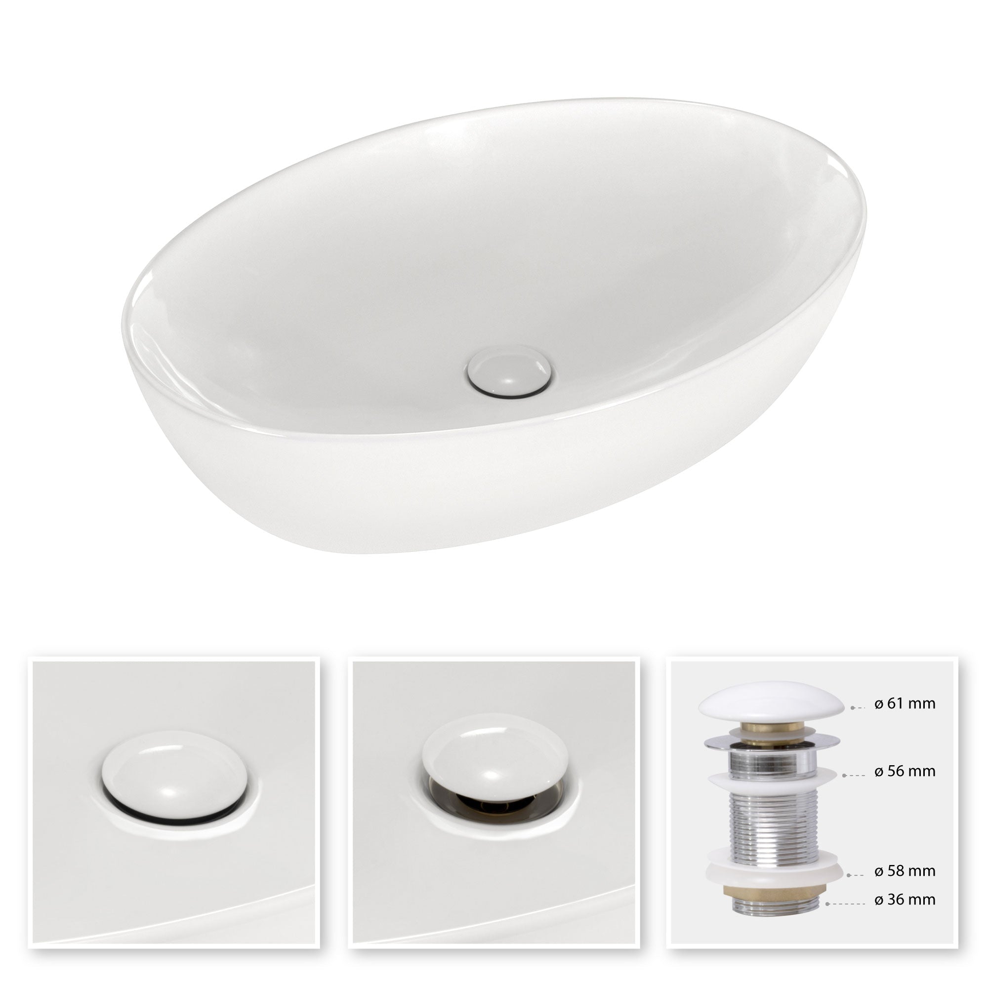 BACCHIGLIONE - Lavatório de bancada em cerâmica