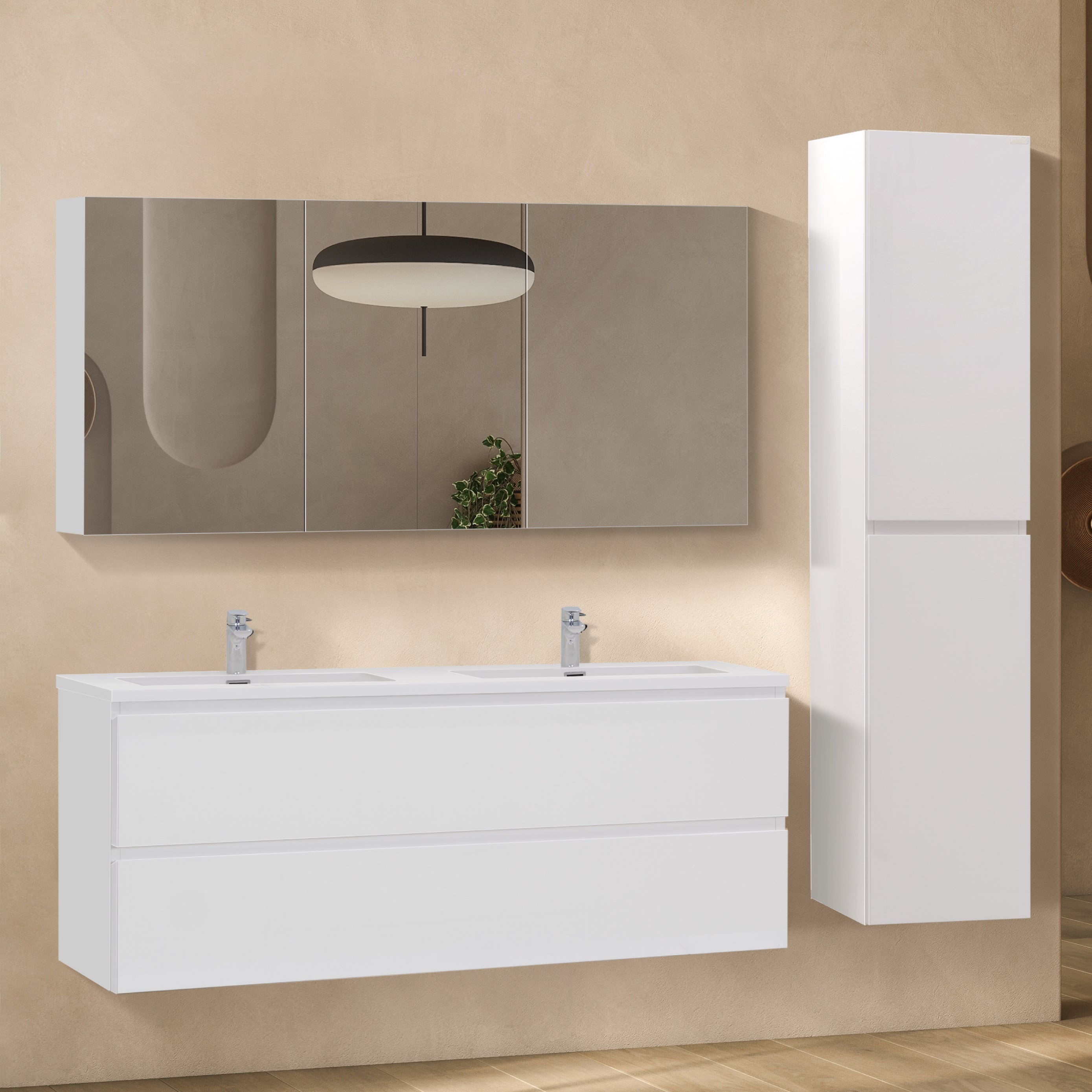 ATENA - Conjunto de casa de banho suspenso com várias dimensões e acabamentos