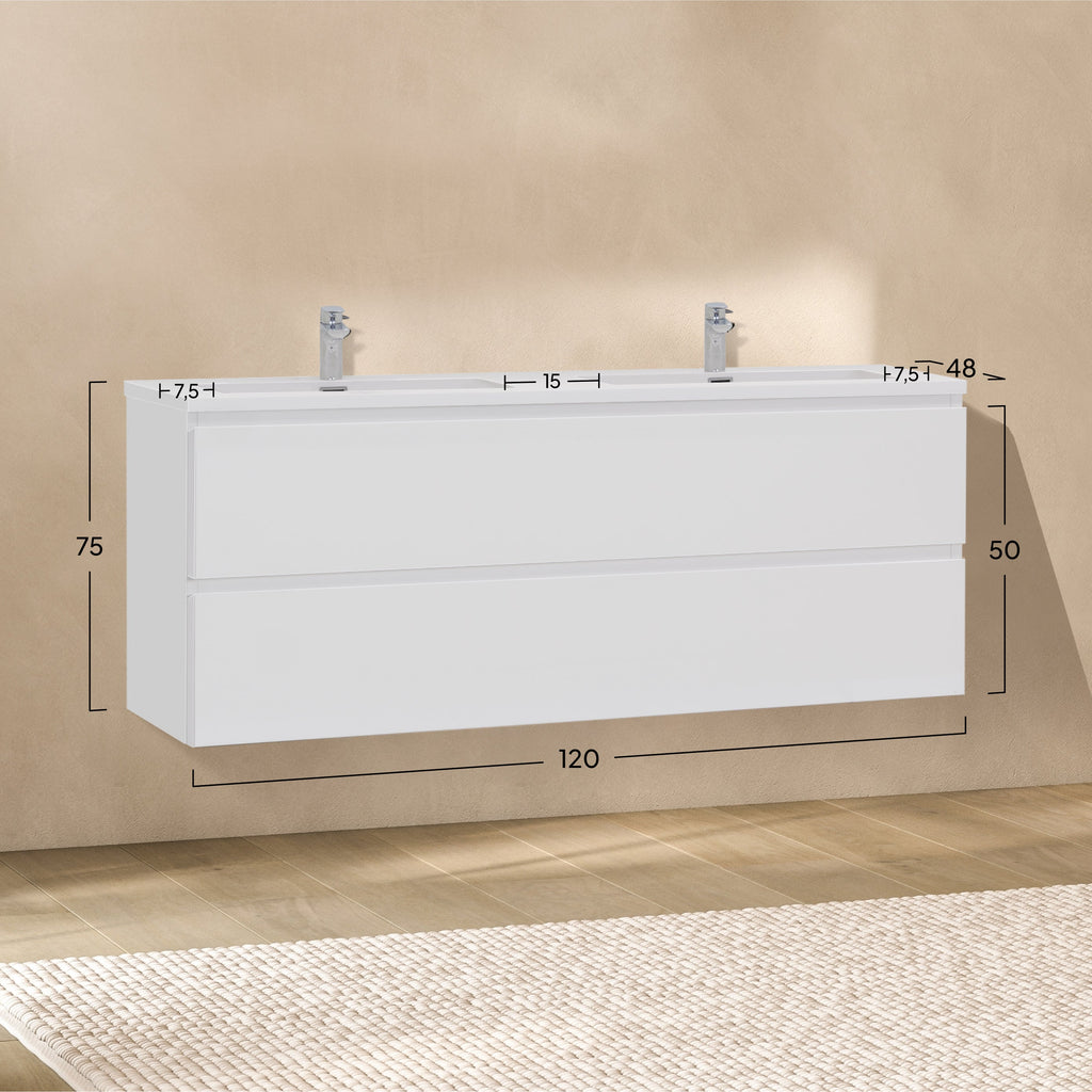 ATENA - Móvel de lavatório suspenso com gaveta soft-close